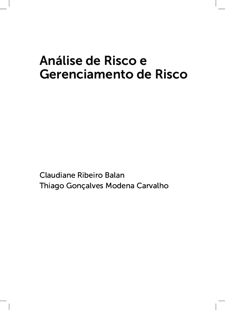 Capa do livro "Análise de risco e gerenciamento de risco"